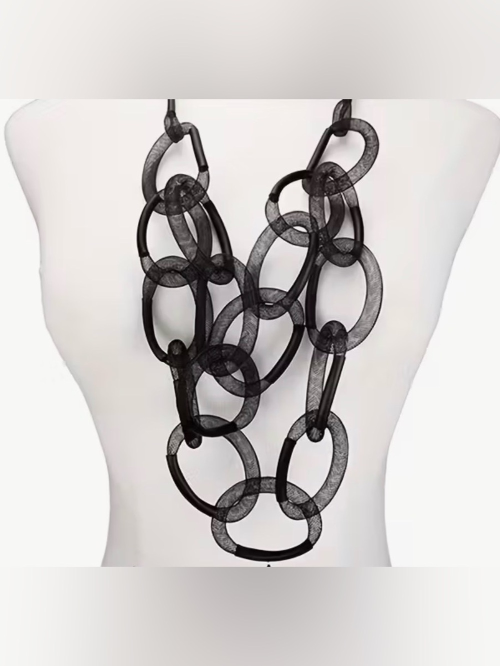 Black Statement Link Necklace -